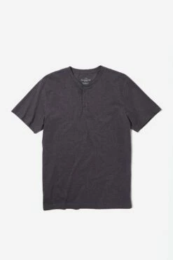 Organic Henley T-Shirt CHARCOAL MARLE
