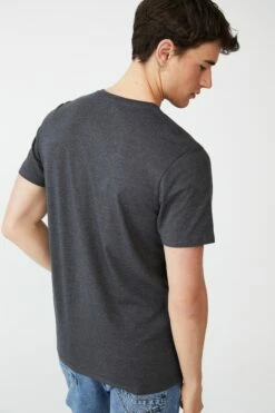 Organic Henley T-Shirt CHARCOAL MARLE -Mens Clothing Store 3611390 01 3