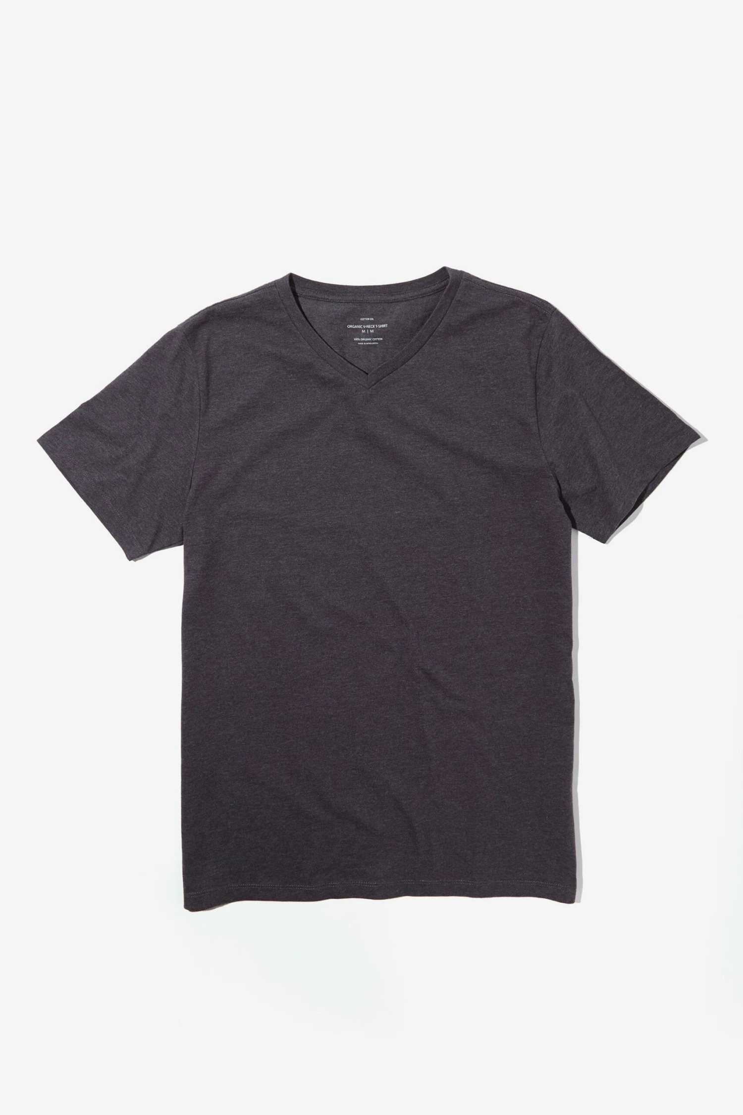 Organic V-Neck T-Shirt CHARCOAL MARLE 2 Organic V-Neck T-Shirt CHARCOAL MARLE - Image 2