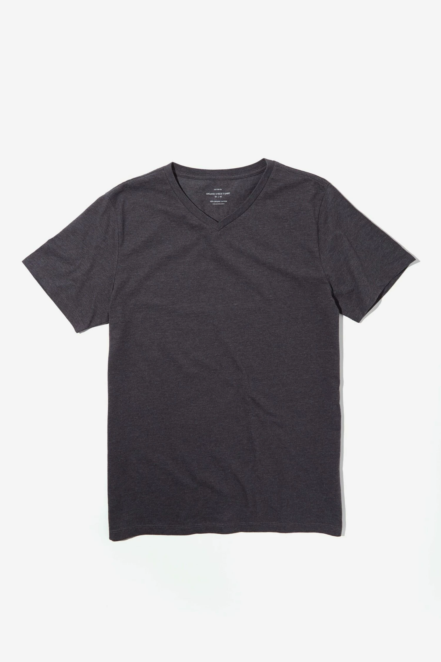 Organic V-Neck T-Shirt CHARCOAL MARLE 1 Organic V-Neck T-Shirt CHARCOAL MARLE