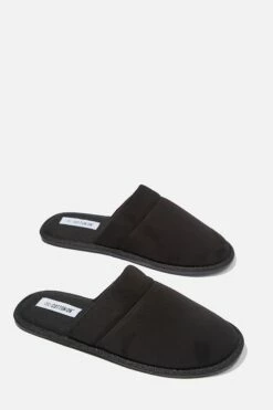 Mens Slipper BLACK SUEDE -Mens Clothing Store 3611396 01 2