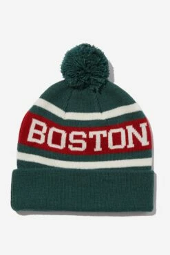 Pom Pom Skate Beanie GOLD/GREEN NEW YORK -Mens Clothing Store 3611403 02 1