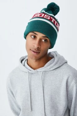 Pom Pom Skate Beanie GOLD/GREEN NEW YORK -Mens Clothing Store 3611403 02 2 1