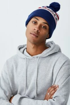 Pom Pom Skate Beanie GOLD/GREEN NEW YORK -Mens Clothing Store 3611403 03 2