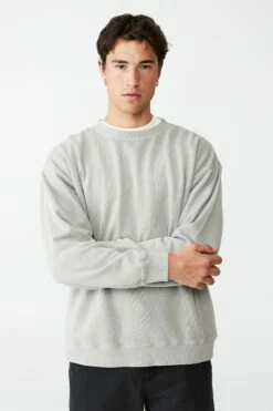 Oversized Crew Fleece OVERCAST GREY -Mens Clothing Store 3611412 02 2
