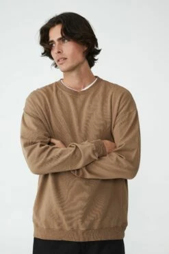 Oversized Crew Fleece OVERCAST GREY -Mens Clothing Store 3611412 04 2