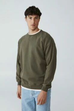 Oversized Crew Fleece OVERCAST GREY -Mens Clothing Store 3611412 17 2 1