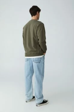 Oversized Crew Fleece OVERCAST GREY -Mens Clothing Store 3611412 17 3