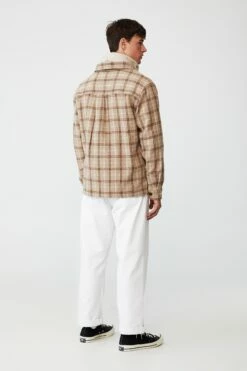 Heavy Overshirt LATTE CHECK -Mens Clothing Store 3611427 06 3