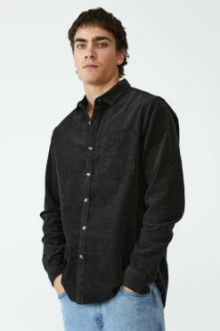 Camden Long Sleeve Shirt DUSTY LAVENDER CORD -Mens Clothing Store 3611451 01 2 1