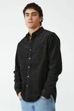 Camden Long Sleeve Shirt DUSTY LAVENDER CORD -Mens Clothing Store 3611451 01 2