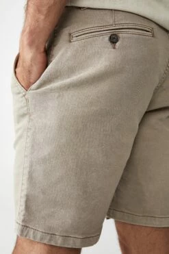 Chino Short TEXTURED WASHED MUSHROOM -Mens Clothing Store 3611460 03 4