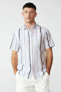 Vacay Short Sleeve Shirt OATMEAL TEXTURE -Mens Clothing Store 3611467 07 2