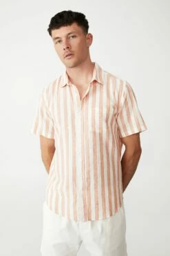 Vacay Short Sleeve Shirt OATMEAL TEXTURE -Mens Clothing Store 3611467 08 2