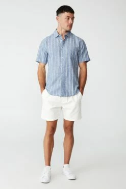 Vacay Short Sleeve Shirt OATMEAL TEXTURE -Mens Clothing Store 3611467 09 1