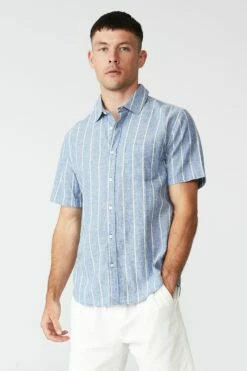 Vacay Short Sleeve Shirt OATMEAL TEXTURE -Mens Clothing Store 3611467 09 2