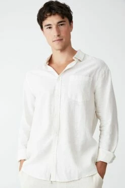 Ashby Long Sleeve Shirt WHITE 23 Ashby Long Sleeve Shirt WHITE -Mens Clothing Store 3611470 04 2