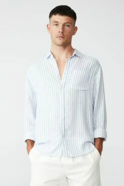 Ashby Long Sleeve Shirt WHITE 22 Ashby Long Sleeve Shirt WHITE -Mens Clothing Store 3611470 05 2