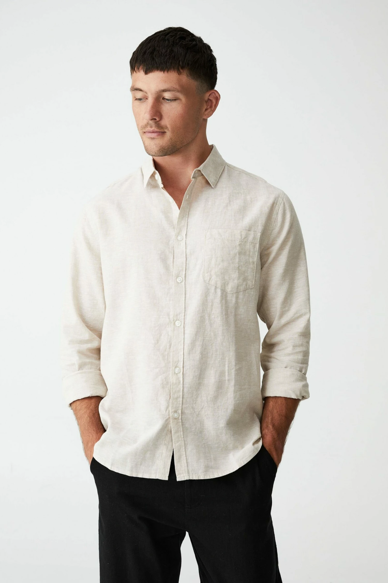 Ashby Long Sleeve Shirt WHITE 2 Ashby Long Sleeve Shirt WHITE - Image 2