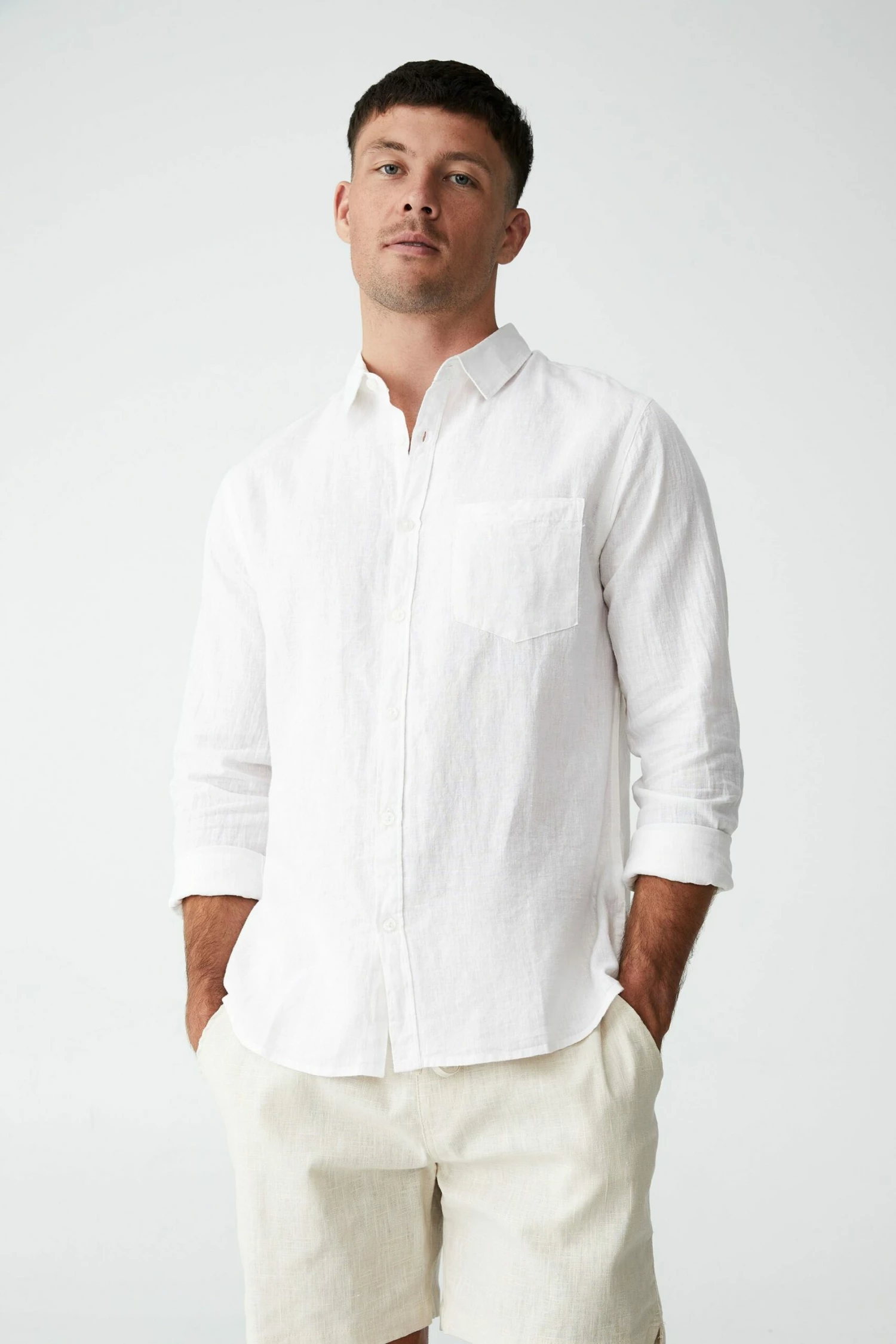 Ashby Long Sleeve Shirt WHITE 1 Ashby Long Sleeve Shirt WHITE