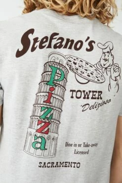 Tbar Art T-Shirt LIGHT GREY MARLE/STEFANOS PIZZA -Mens Clothing Store 3611511 05 1