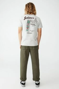 Tbar Art T-Shirt LIGHT GREY MARLE/STEFANOS PIZZA -Mens Clothing Store 3611511 05 4