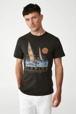 Tbar Art T-Shirt WASHED BLACK/TROPICAL STATE