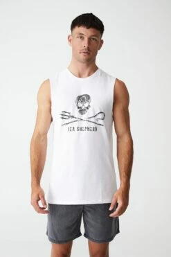 Sea Shepherd Muscle LCN SEA WHITE/LOGO LARGE -Mens Clothing Store 3611567 02 2 1