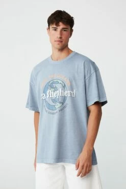 Sea Shepherd Oversized T-Shirt LCN SEA FADED SLATE/THE OCEAN SHARKS -Mens Clothing Store 3611571 01 2 1