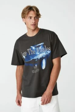 Sea Shepherd Oversized T-Shirt LCN SEA FADED SLATE/THE OCEAN SHARKS -Mens Clothing Store 3611571 03 2