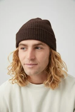 Ribbed Beanie KHAKI -Mens Clothing Store 3611590 03 1
