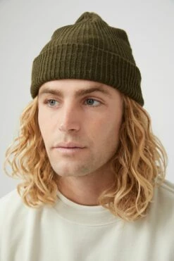 Ribbed Beanie KHAKI -Mens Clothing Store 3611590 05 2