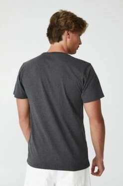 Organic Crew T-Shirt CHARCOAL MARLE -Mens Clothing Store 3611601 01 3