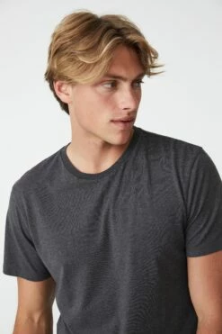 Organic Crew T-Shirt CHARCOAL MARLE -Mens Clothing Store 3611601 01 4