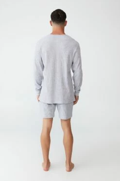 Textured Long Sleeve Tshirt GREY SAND WAFFLE -Mens Clothing Store 3611693 09 3