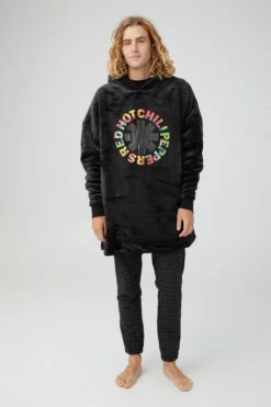 Oversized Lounge Hoodie LCN LIV WASHED BLACK/NIRVANA SMILEY -Mens Clothing Store 3611702 04 4