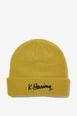 Keith Haring Beanie LCN KEI FROSTED HONEY/SIGNATURE