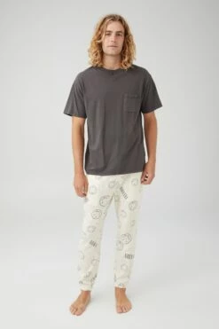 Collab Lounge Pant LCN LIV MOSS STONE/NIRVANA SMILEY -Mens Clothing Store 3611798 01 2 1