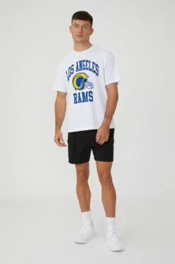 Active Collab Organic Loose Fit T-Shirt LCN NFL RAMS HELMET LOGO/WHITE -Mens Clothing Store 3611861 02 1