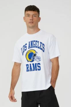 Active Collab Organic Loose Fit T-Shirt LCN NFL RAMS HELMET LOGO/WHITE -Mens Clothing Store 3611861 02 2 1