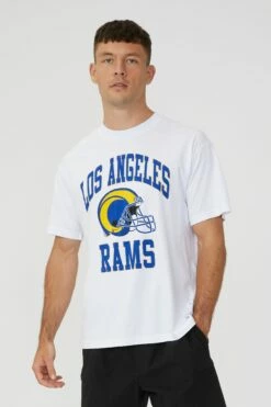 Active Collab Organic Loose Fit T-Shirt LCN NFL RAMS HELMET LOGO/WHITE