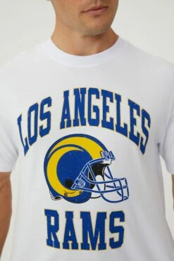 Active Collab Organic Loose Fit T-Shirt LCN NFL RAMS HELMET LOGO/WHITE -Mens Clothing Store 3611861 02 4