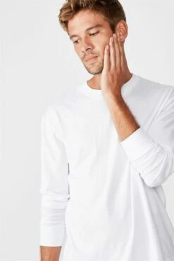 Tbar Long Sleeve T-Shirt WHITE -Mens Clothing Store 361192 133 2