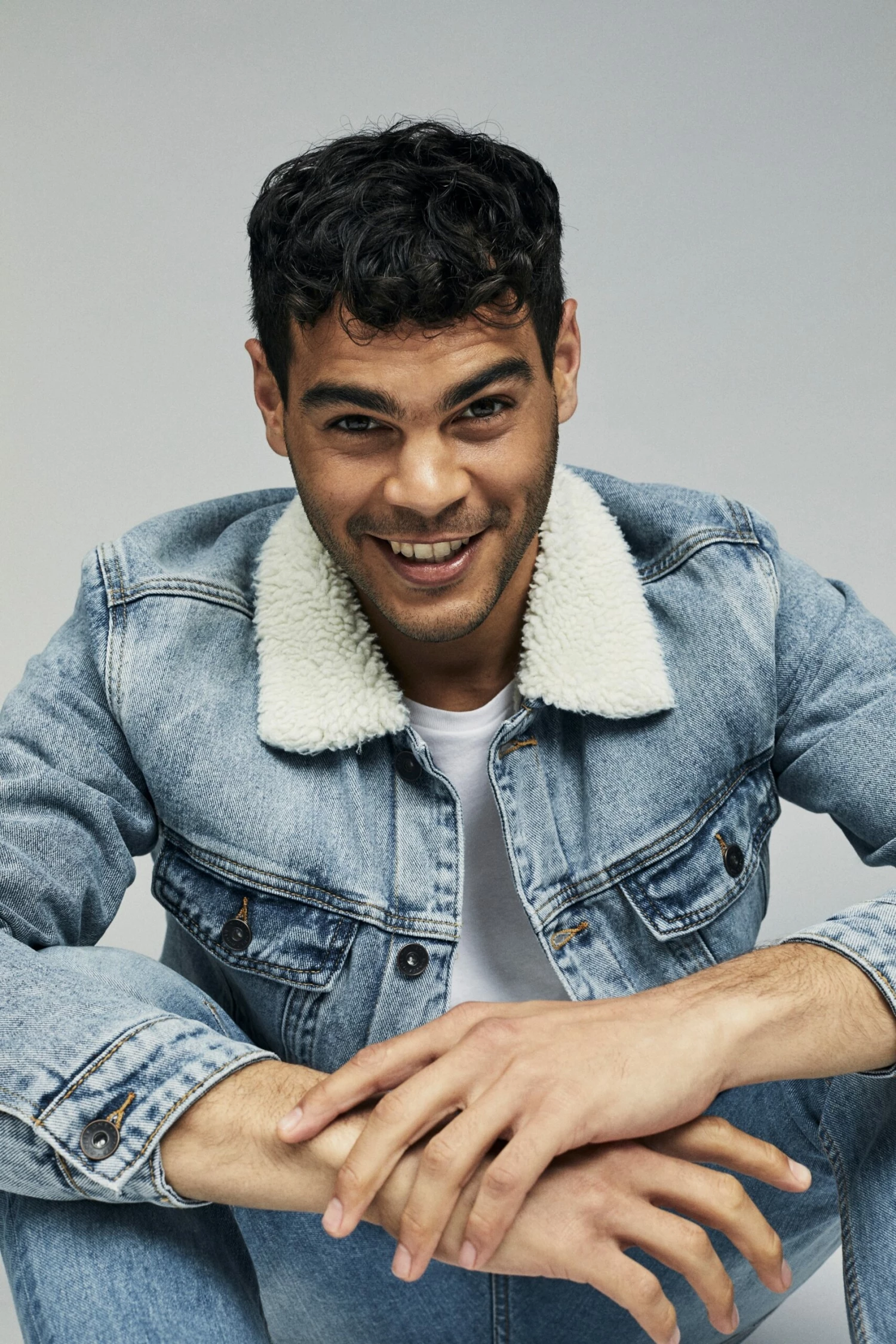 Borg Denim Jacket DISTRESSED BLUE 7 Borg Denim Jacket DISTRESSED BLUE - Image 7