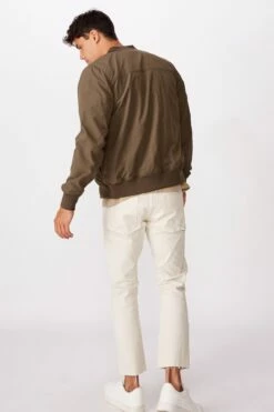 Resort Bomber Jacket TEXTURED KHAKI -Mens Clothing Store 362944 11 3
