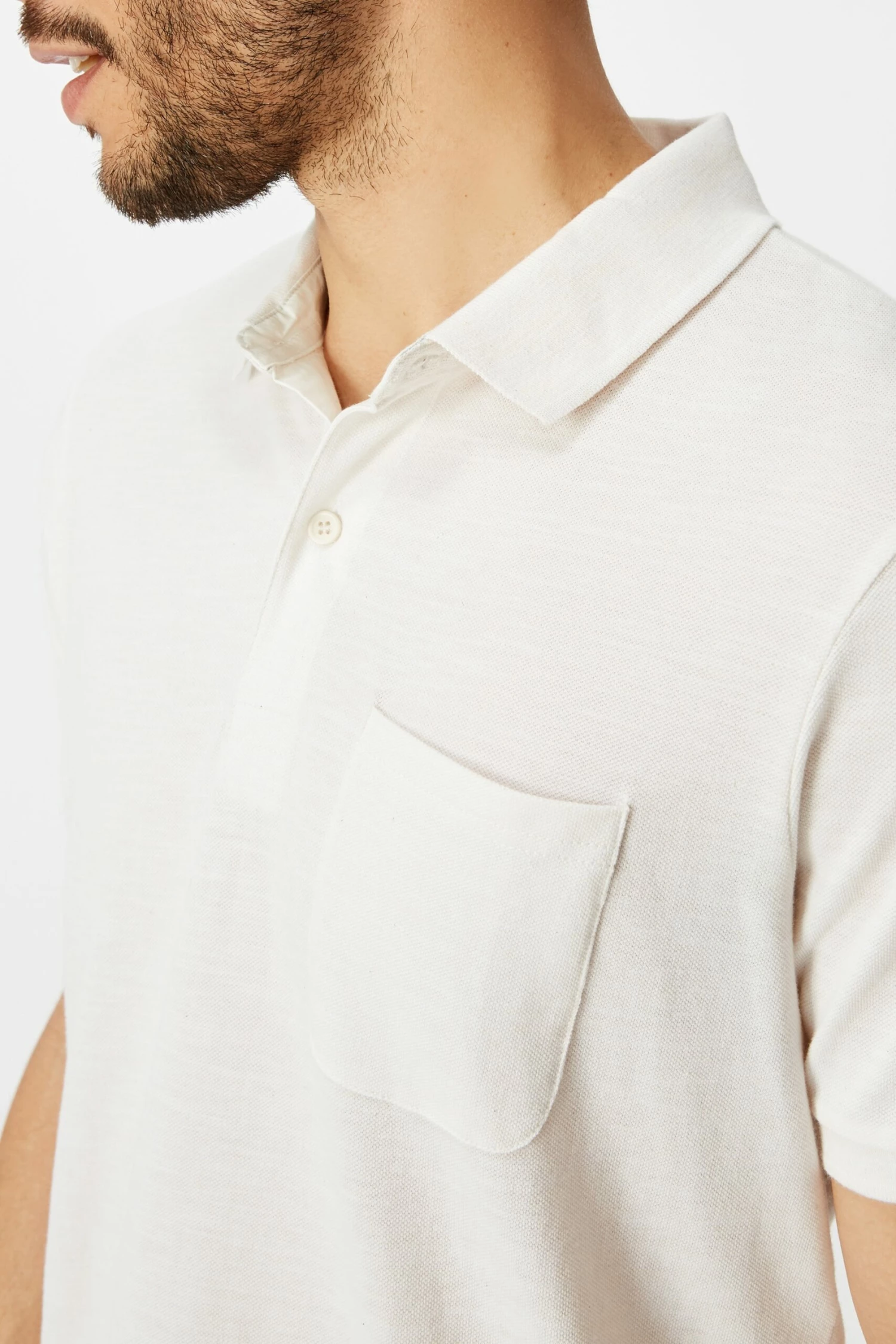 Brunswick Slub Polo WHITE TEXTURE 3 Brunswick Slub Polo WHITE TEXTURE - Image 3