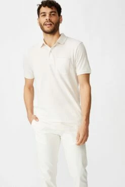 Brunswick Slub Polo WHITE TEXTURE 9 Brunswick Slub Polo WHITE TEXTURE -Mens Clothing Store 363556 07 4