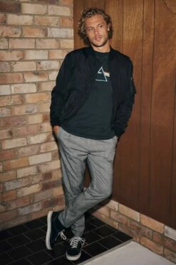 Oxford Trouser STONE MUSTARD MINI CHECK -Mens Clothing Store 363602 13 2