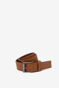 Mens Clothing Store 35 Square Buckle Pu Belt BROWN