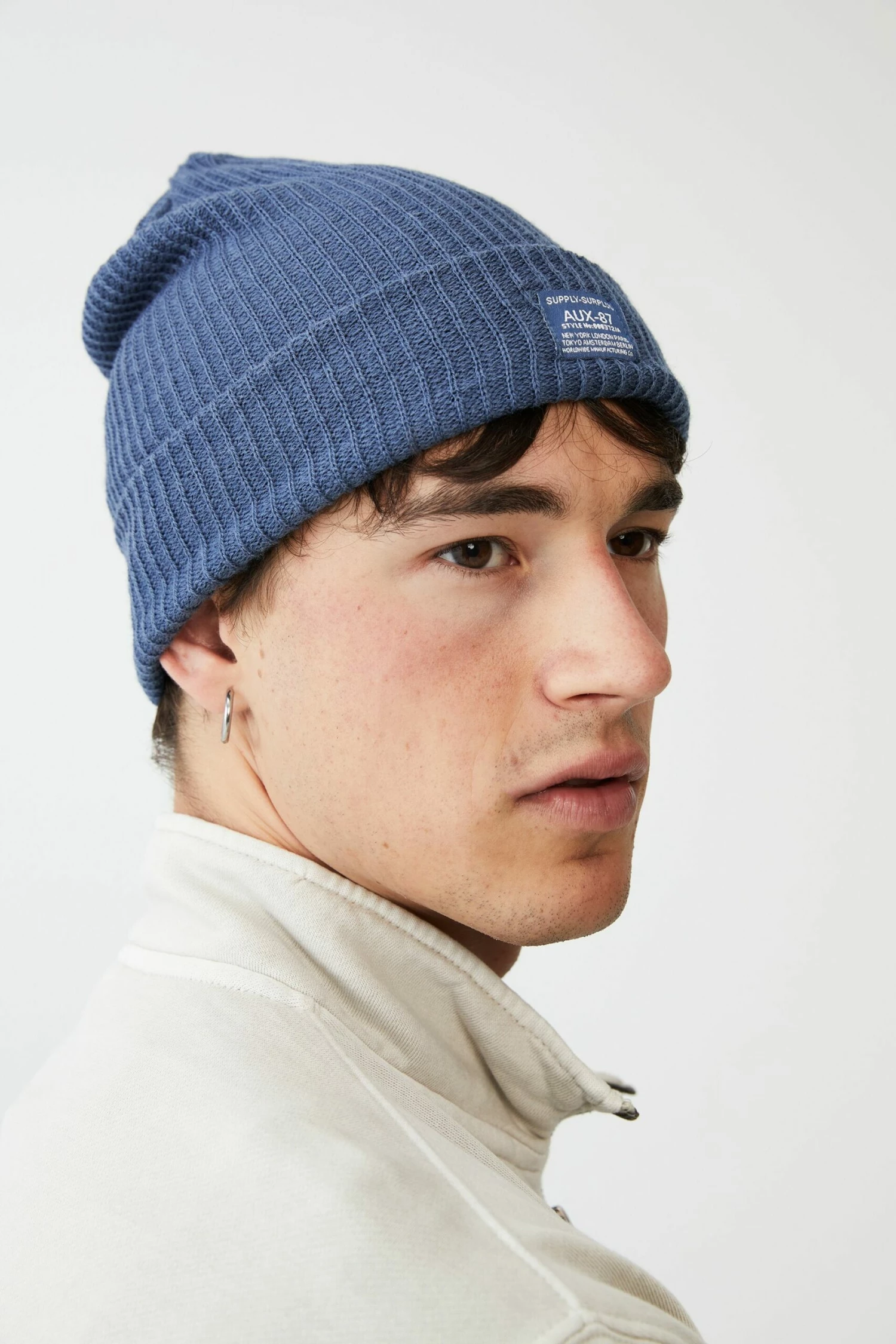 Basic Ribbed Beanie VINTAGE BLUE/SUPPLY SURPLUS 2 Basic Ribbed Beanie VINTAGE BLUE/SUPPLY SURPLUS - Image 2